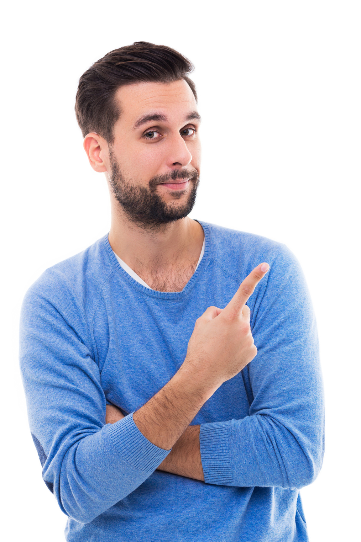 Man pointing finger